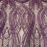 Selena Wave Stretch Sequins Fabric - Nylon Spandex Mesh Fabric, Wave Sequin Design, 60" Width, 52" Sequins Width (1 Yard)