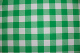 Green Gingham Print Spandex Fabric - Green Gingham, 58"/60" Width (1 Yard)