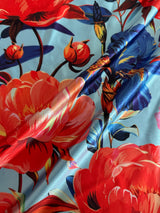 Printed Nylon Spandex Garden Flowers Multicolor