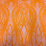 Selena Wave Stretch Sequins Fabric - Nylon Spandex Mesh Fabric, Wave Sequin Design, 60" Width, 52" Sequins Width (1 Yard)