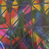 Nylon Spandex Geometric Hologram Foil Fabric