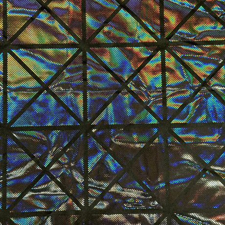 Nylon Spandex Geometric Hologram Foil Fabric