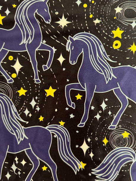 Printed Nylon Spandex Celestial Horses