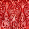 Selena Wave Stretch Sequins Fabric - Nylon Spandex Mesh Fabric, Wave Sequin Design, 60" Width, 52" Sequins Width (1 Yard)