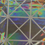 Nylon Spandex Geometric Hologram Foil Fabric