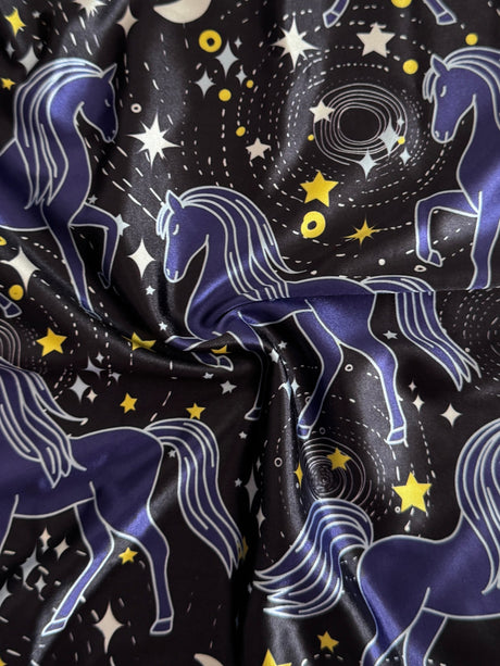 Printed Nylon Spandex Celestial Horses
