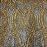 Selena Wave Stretch Sequins Fabric - Nylon Spandex Mesh Fabric, Wave Sequin Design, 60" Width, 52" Sequins Width (1 Yard)