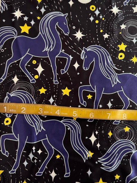 Printed Nylon Spandex Celestial Horses