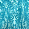 Selena Wave Stretch Sequins Fabric - Nylon Spandex Mesh Fabric, Wave Sequin Design, 60" Width, 52" Sequins Width (1 Yard)