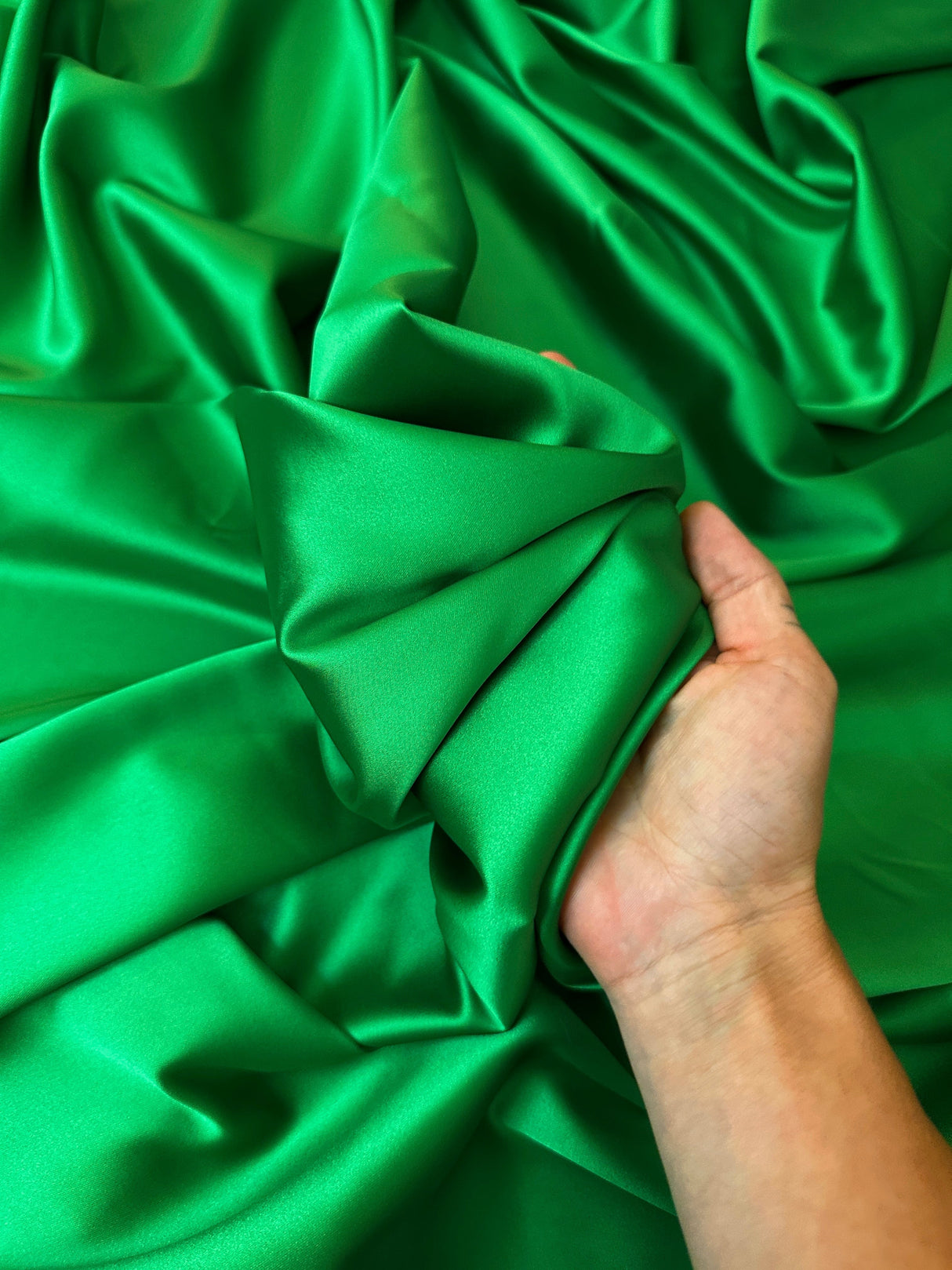 Stretch Crepe Back Satin Emerald Green