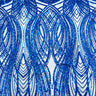 Selena Wave Stretch Sequins Fabric - Nylon Spandex Mesh Fabric, Wave Sequin Design, 60" Width, 52" Sequins Width (1 Yard)