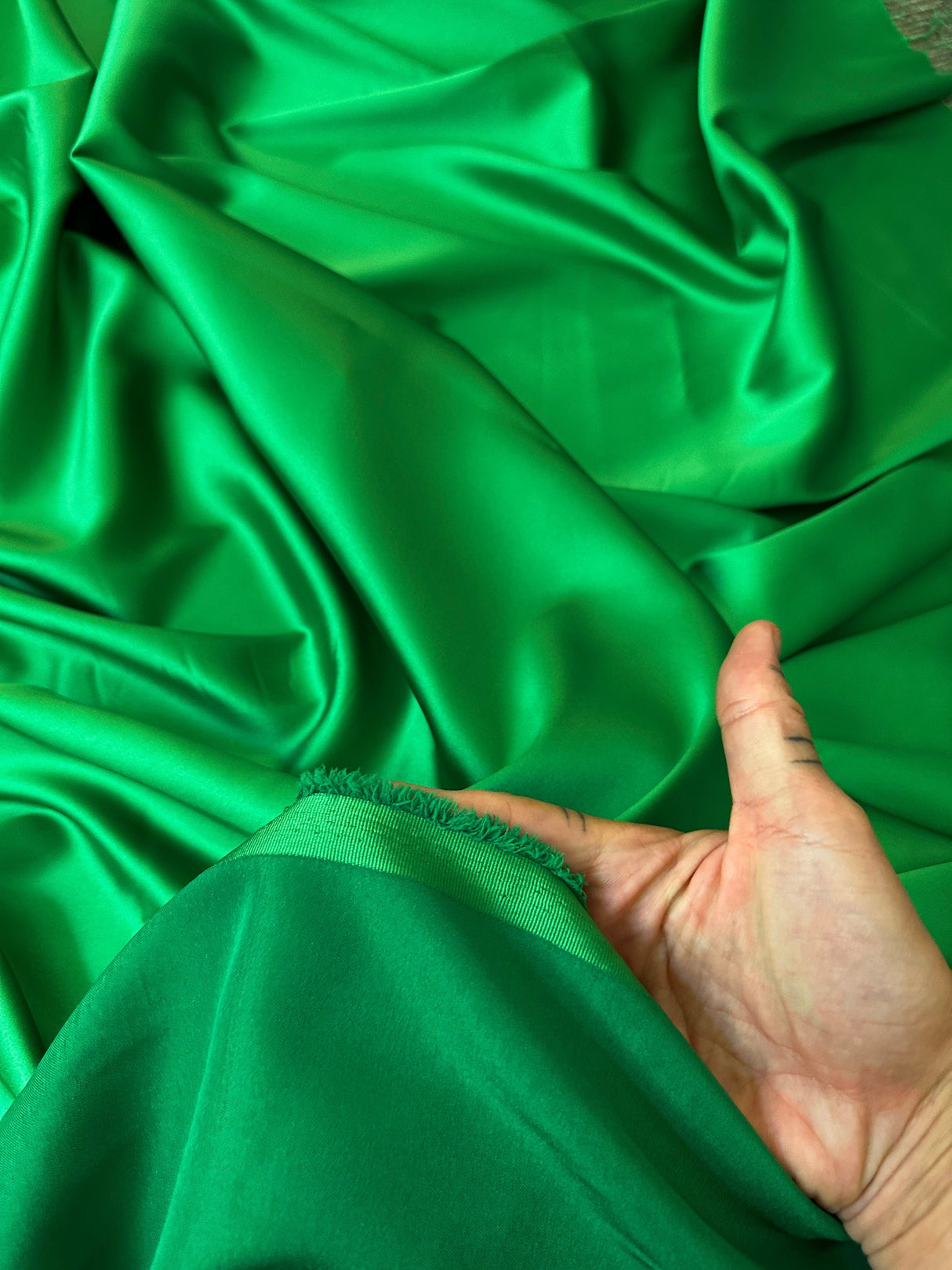 Stretch Crepe Back Satin Emerald Green
