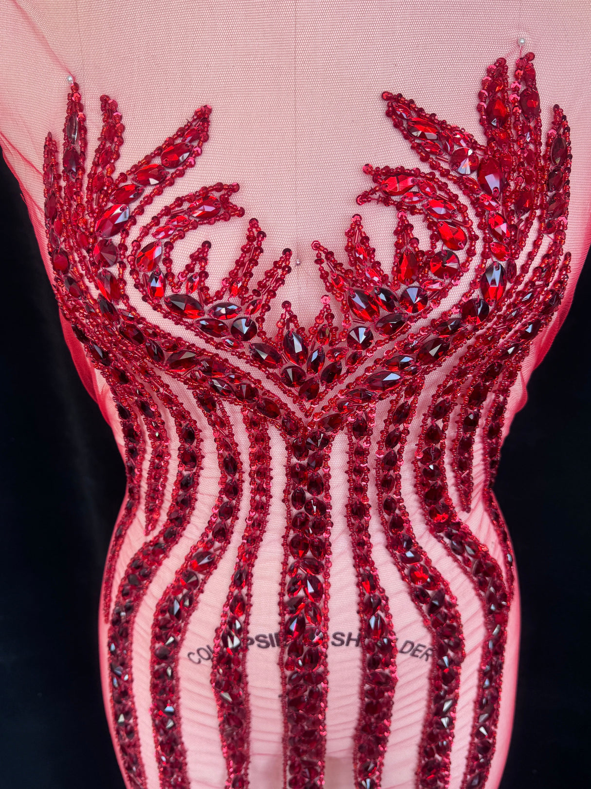 Red Rhinestone Bodice Applique
