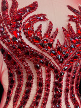 Red Rhinestone Bodice Applique