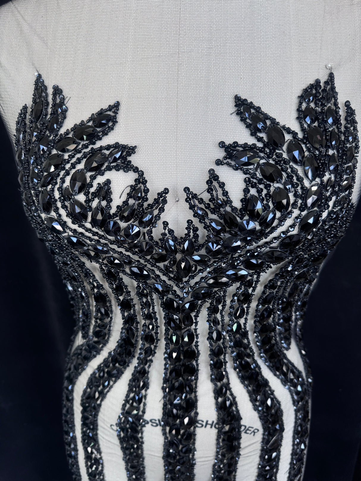 Black Rhinestone Bodice Applique