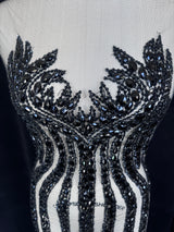 Black Rhinestone Bodice Applique