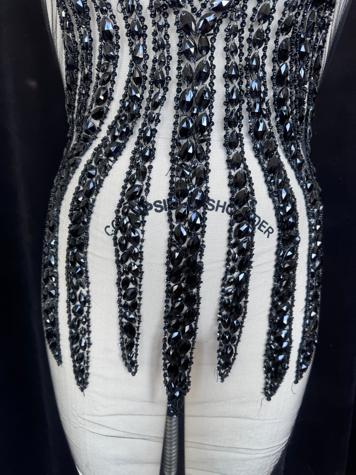 Black Rhinestone Bodice Applique