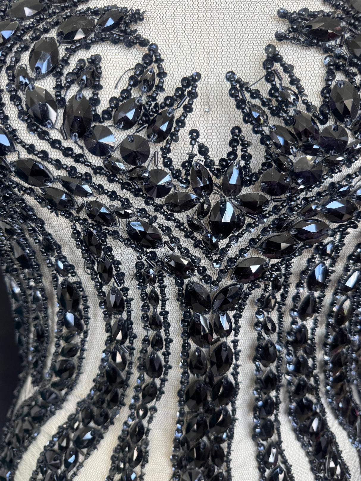 Black Rhinestone Bodice Applique