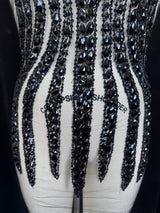 Black Rhinestone Bodice Applique