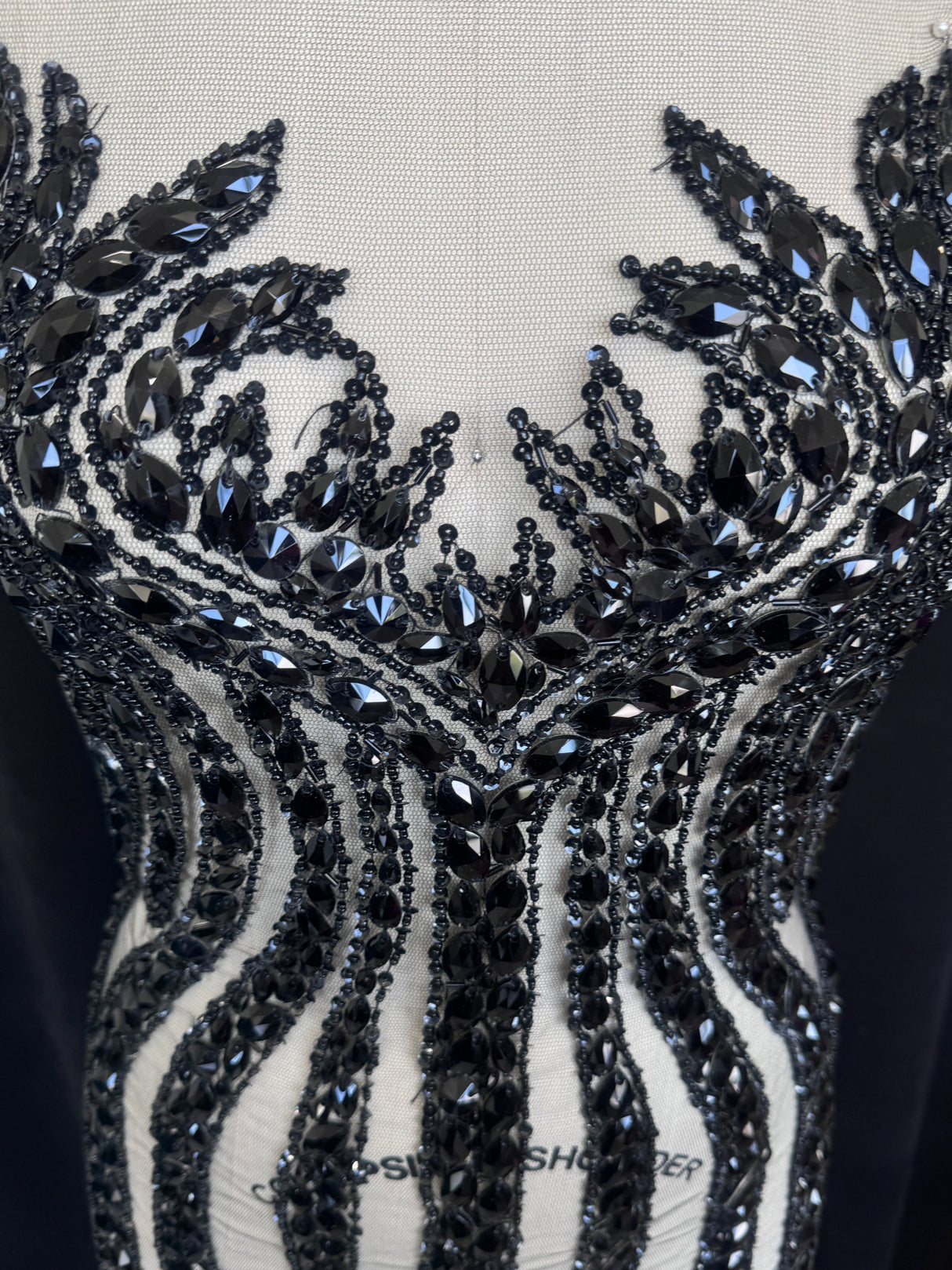 Black Rhinestone Bodice Applique
