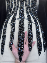 Black Rhinestone Bodice Applique
