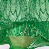 Selena Wave Stretch Sequins Fabric - Nylon Spandex Mesh Fabric, Wave Sequin Design, 60" Width, 52" Sequins Width (1 Yard)
