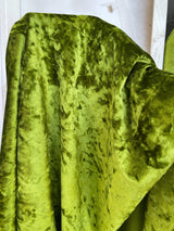 Stretch Crushed Velvet Olive