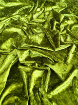 Stretch Crushed Velvet Olive