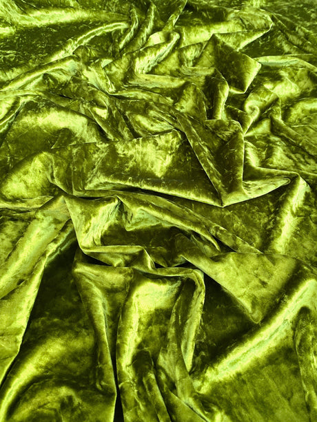Stretch Crushed Velvet Olive