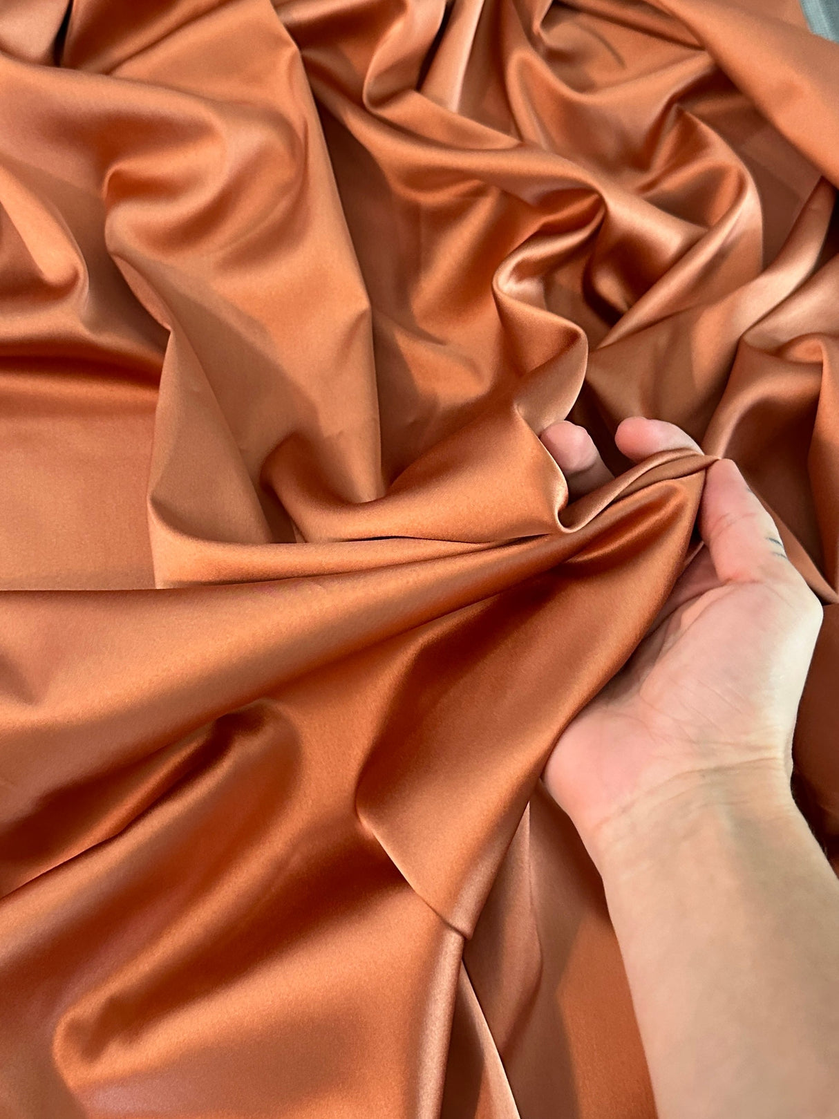 Stretch Crepe Back Satin Burnt Orange