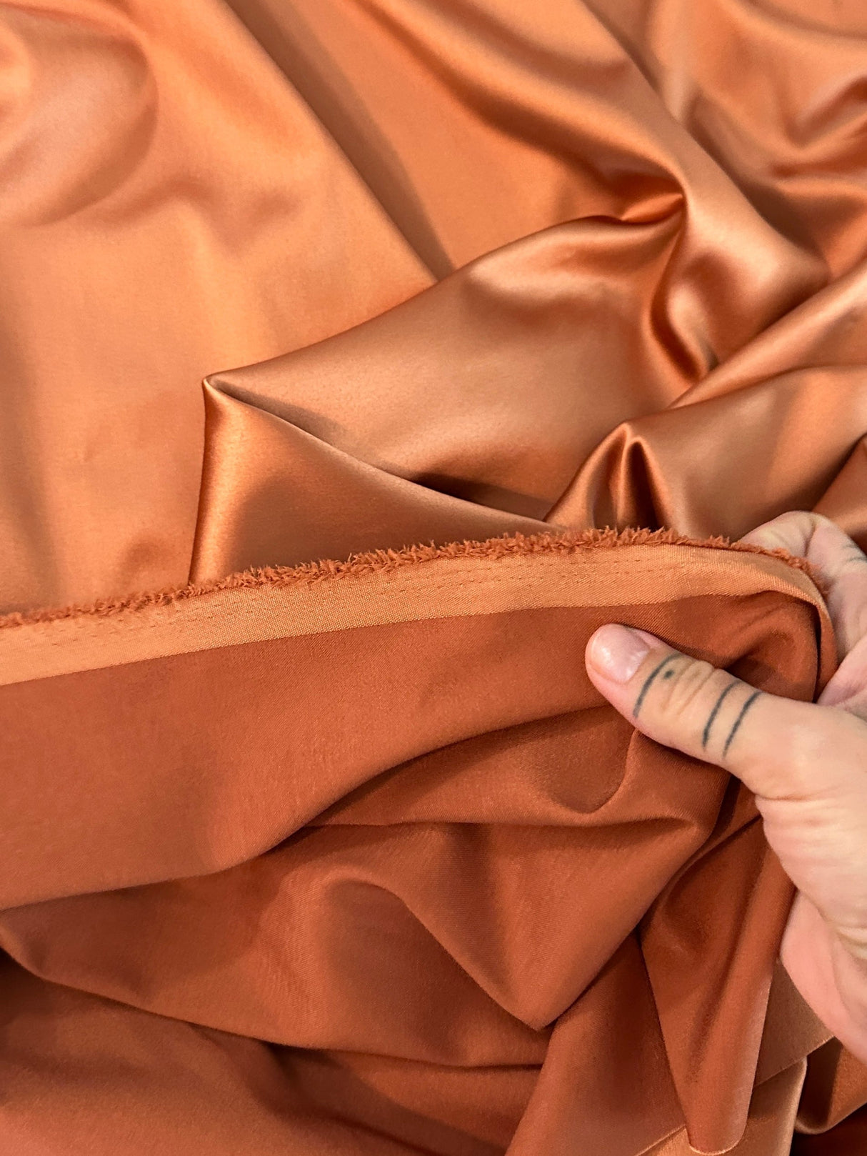Stretch Crepe Back Satin Burnt Orange