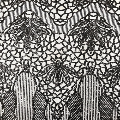 Bella Bee Stretch Sequins Nylon Spandex Mesh Fabric - Sequins, 60" Width, 4-Way Stretch (1 Yard)