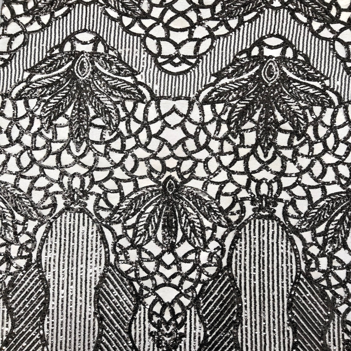 Stretch Sequins Fabric with Mesh Backing