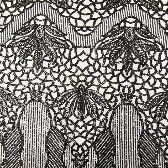 Stretch Sequins Fabric with Mesh Backing
