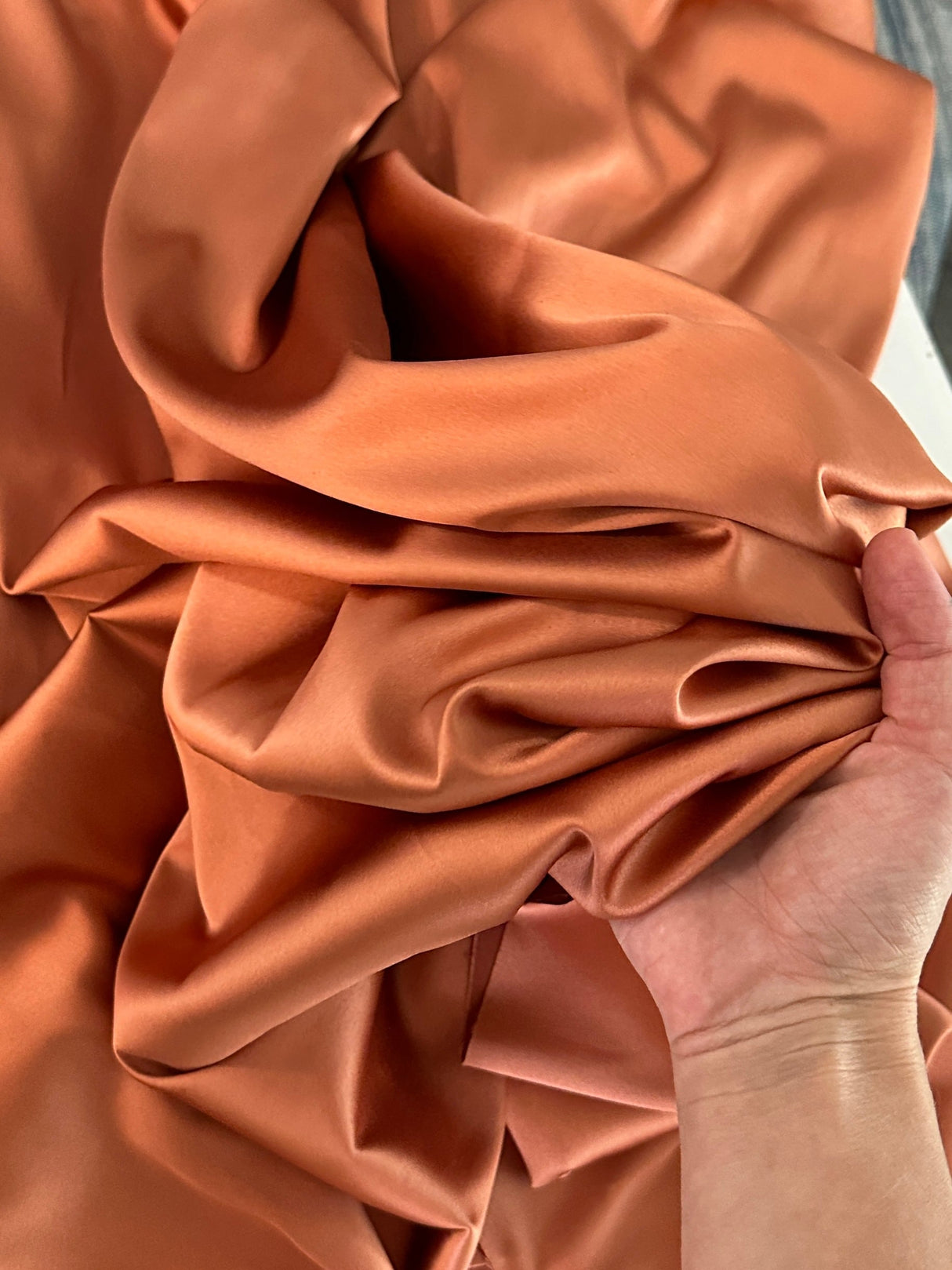 Stretch Crepe Back Satin Burnt Orange