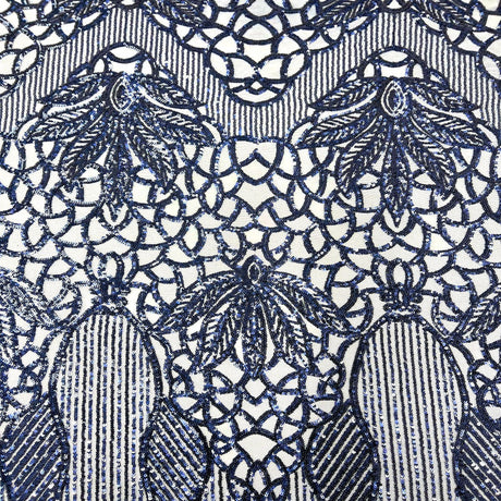 Bella Bee Stretch Sequins Nylon Spandex Mesh Fabric - Sequins, 60" Width, 4-Way Stretch (1 Yard)