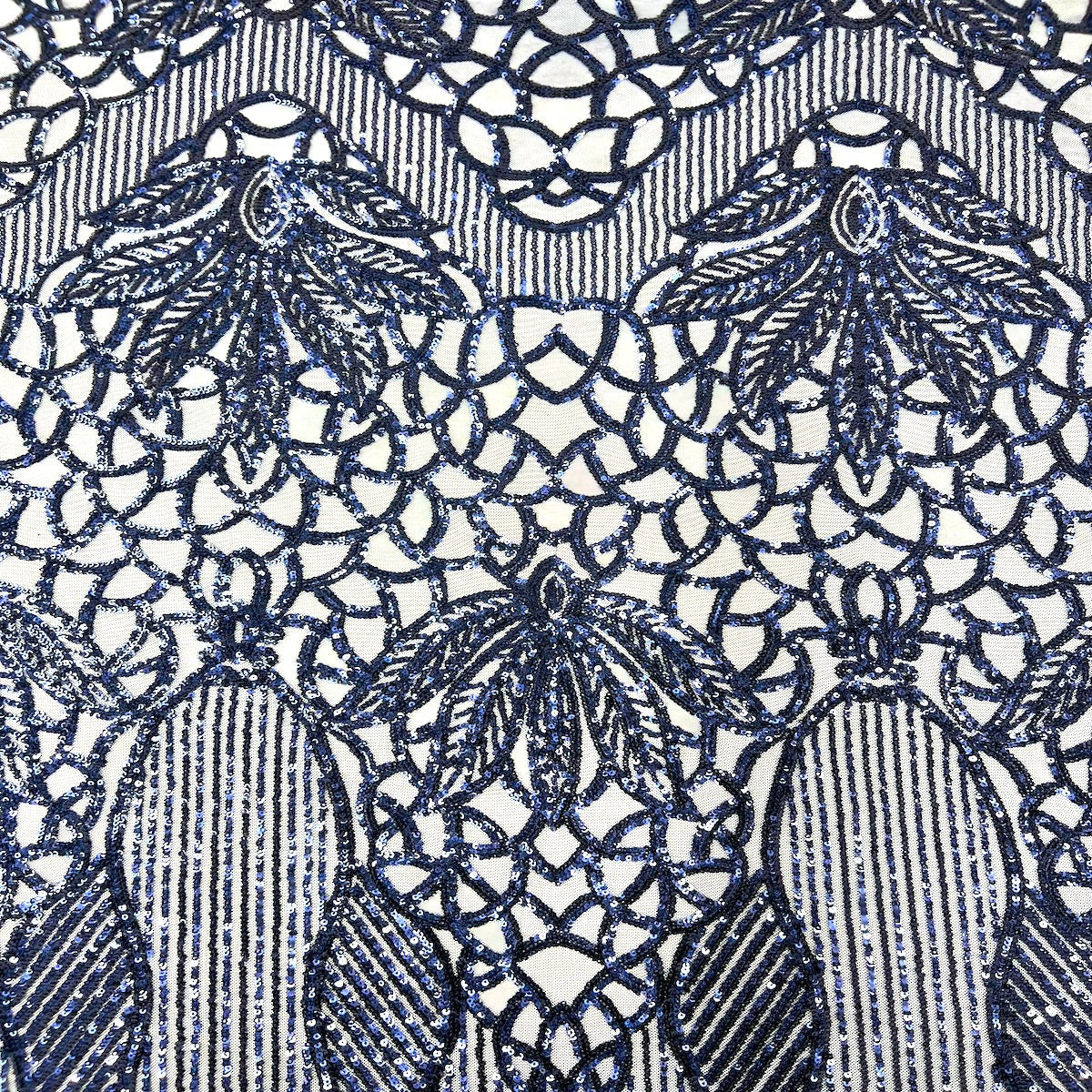 Stretch Sequins Fabric with Mesh Backing