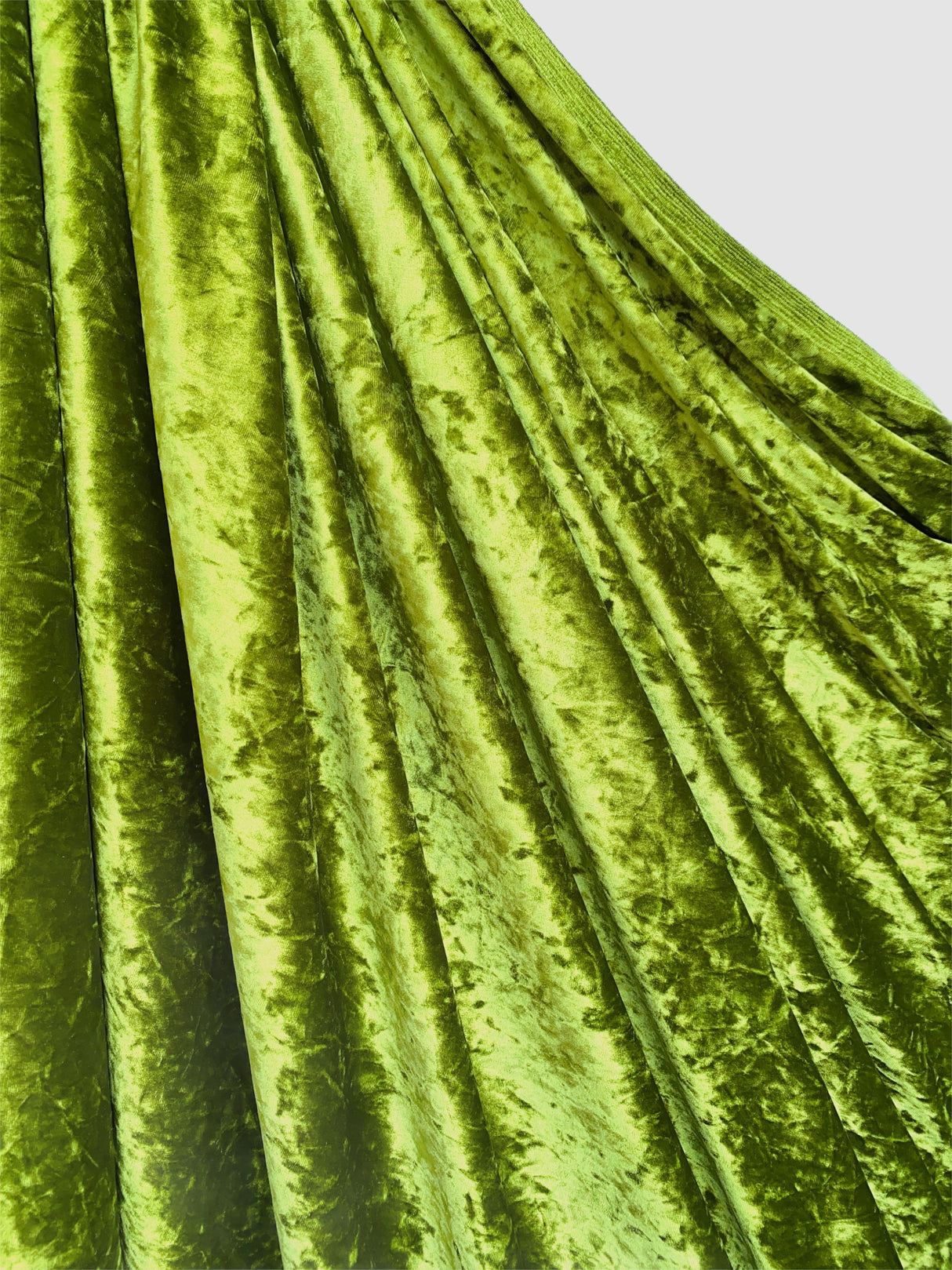 Stretch Crushed Velvet Olive