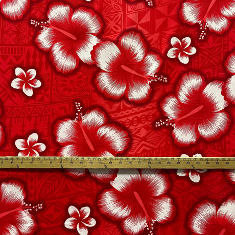Cotton Hibiscus Tropical Print Fabric