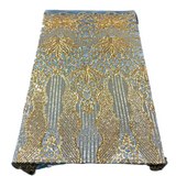 Stretch Sequins Fabric with Mesh Backing