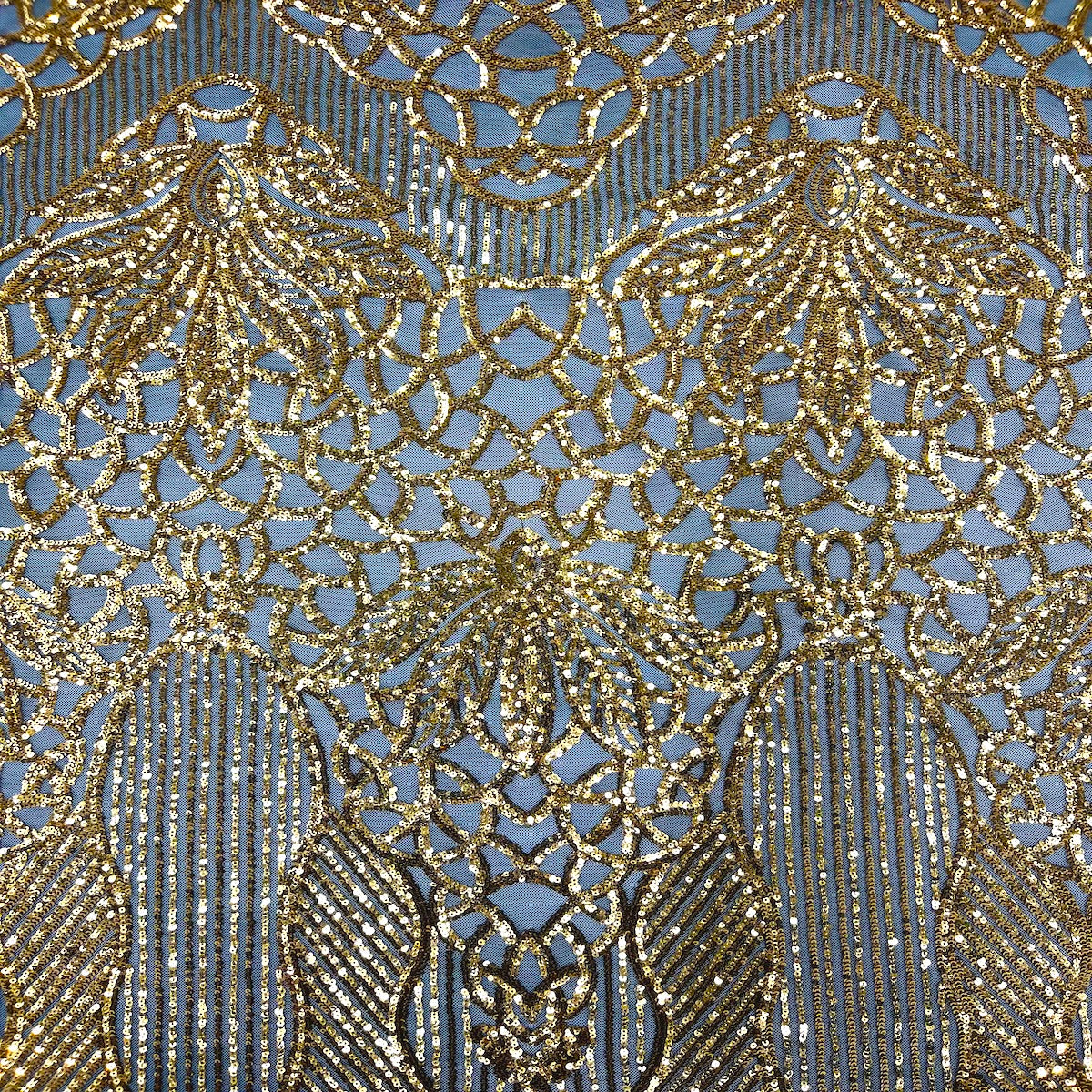 Stretch Sequins Fabric with Mesh Backing