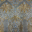 Bella Bee Stretch Sequins Nylon Spandex Mesh Fabric - Sequins, 60" Width, 4-Way Stretch (1 Yard)