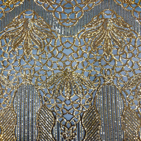 Bella Bee Stretch Sequins Nylon Spandex Mesh Fabric - Sequins, 60" Width, 4-Way Stretch (1 Yard)