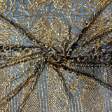 Stretch Sequins Fabric with Mesh Backing