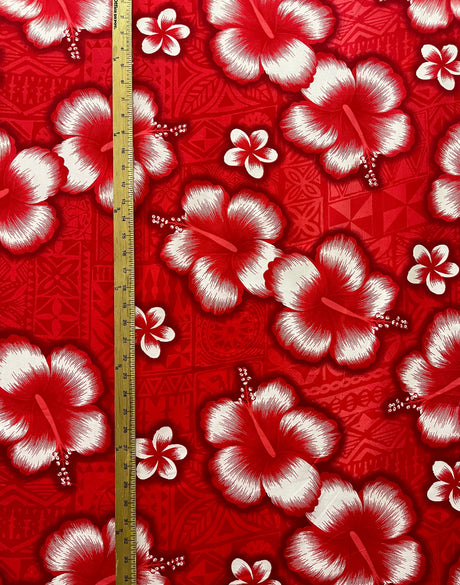 Cotton Hibiscus Tropical Print Fabric