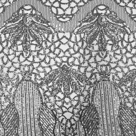 Bella Bee Stretch Sequins Nylon Spandex Mesh Fabric - Sequins, 60" Width, 4-Way Stretch (1 Yard)