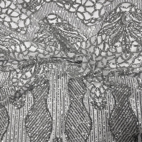 Stretch Sequins Fabric with Mesh Backing
