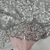 Stretch Sequins Fabric with Mesh Backing