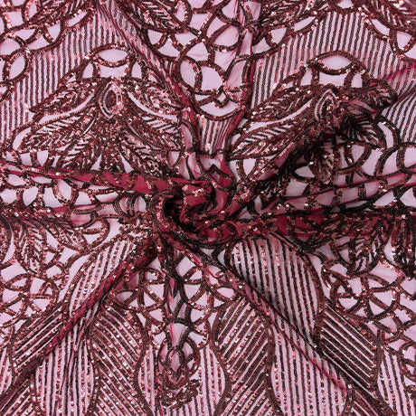 Stretch Sequins Fabric with Mesh Backing