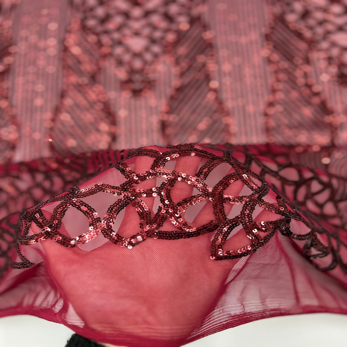 Stretch Sequins Fabric with Mesh Backing